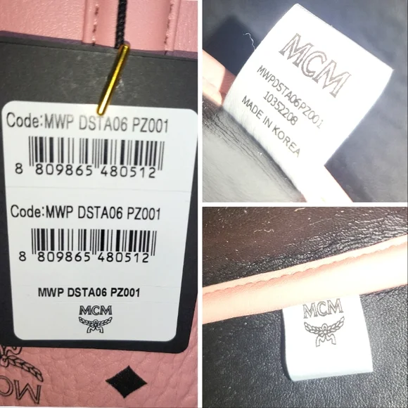 🔥SOLD🔥 🆕️🪷MCM🪷 MDSoft Pink Aren Shopper Tote Bag w/ Matching Pouch Clutch - Picture 15 of 17